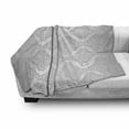 thumbnail image 3 of Damask Soft Flannel Fleece Blanket, Damask Inspired Floral Motifs in Symmetrical Old Fashioned Design Swirls and Curls, Cozy Plush for Indoor and Outdoor Use, 50" x 70", Grey White, by Ambesonne, 3 of 6