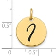 thumbnail image 2 of 14k Yellow Gold Polished Black Epoxy Finish Letter I Initial Disk Shape Charm Pendant, 2 of 2