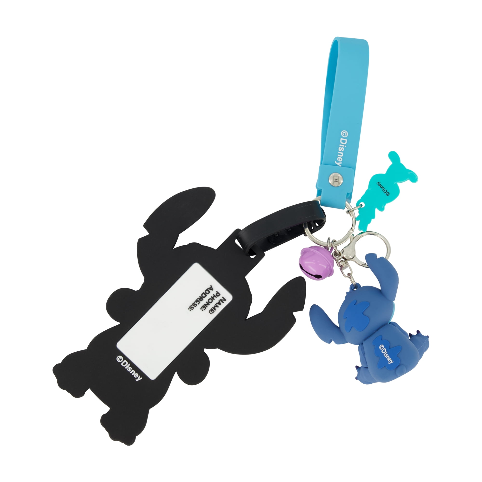 Disney Stitch 2-Piece Suitcase ID Tag and Lanyard Set with Adjustable Straps, Blue
