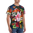 thumbnail image 5 of Rocae Summer Birds and Flowers for Men's Moisture-Wicking Crew Tee - T-Shirt for Sports, Outdoor Activities, and Casual WearMedium, 5 of 9