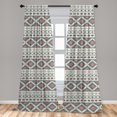 thumbnail image 5 of Ambesonne Aztec Curtains, Retro Style Native Ornaments, Pair of 28"x63", Champagne Mauve Taupe, 5 of 5