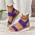 thumbnail image 2 of Rotm Platform Sandals Women's Orthopedic Arch Support Sandals Orthotic Comfortable Walking Casual Adjustable Summer Beach Flat Sandals Purple,7.5, 2 of 6