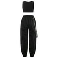 thumbnail image 2 of Zaldita Girls 2 Piece Letter Graphic Crop Top and Legging Set Hip Hop Jazz Street Dance Skateboarding Red 16, 2 of 7