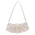 thumbnail image 1 of Bolso de hombro plisado Color sólido PU Cuero Cloud Underarm Bag para fiesta (Blanco), 1 of 9