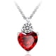 thumbnail image 1 of Collar de reina de corazones Cadena de plata de ley 925 Juguete de corazón rojo, 1 of 5