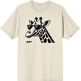 thumbnail image 3 of Sup? Giraffe with Sunglasses Adult Natural Crew Neck Short Sleeve Tee-3XL, 3 of 4