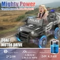 thumbnail image 4 of Okybaby 12V Kids Ride On Police Car with Remote Control&Four-wheel Suspension, Toddler Electric Ride on Toys with Dual Motor,LED Light/USB/Bluetooth/Bonus Stickers for Kids 2+,Black, 4 of 8