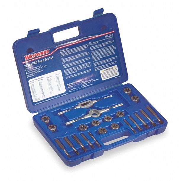Westward Tap/Die Set,22 Pieces 1PZ47