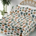 thumbnail image 3 of Ambesonne Geometric Fitted & Flat Sheet with Shams 4 Pcs Set, Atomic Sketch Mid Century, Calking, Orange Green Blush, 3 of 5
