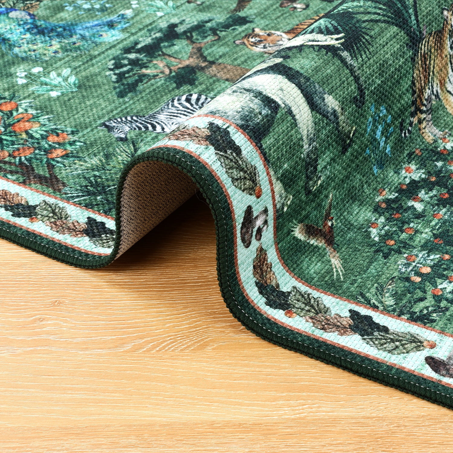 Outdoor Rugs 5x7 for Patio, Yamaziot Tropical Patio Rug Area Rugs for Living Room Faux Jute Rug, Jungle Animal Print Bedroom Accent Carpet Indoor Outdoor Rugs