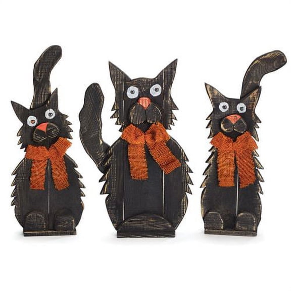 Burton & Burton Decor Primitive Cat Decor With, 3 Assorted