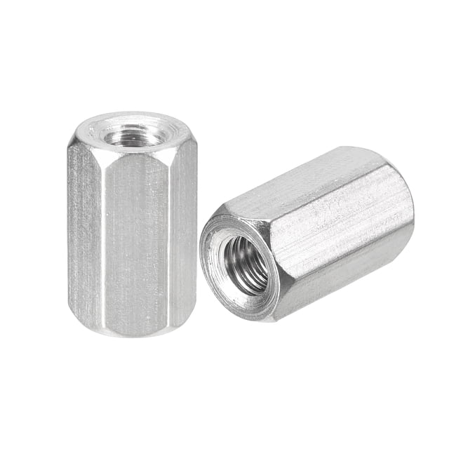 Unique Bargains M6 x 1-Pas 20mm Longueur Écrous d'Accouplement, 8 Pack 304 Acier Inoxydable Hexagonal Écrous d'Accouplement