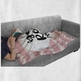 thumbnail image 5 of You Rock Soft Flannel Fleece Throw Blanket, Cursive Typography on Striped Background, Cozy Plush for Indoor and Outdoor Use, 60" x 80", Pink Champagne, by Ambesonne, 5 of 5