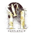 thumbnail image 2 of Men's Harry Potter Hufflepuff Badger Watercolor  Long Sleeve Shirt White Medium, 2 of 4