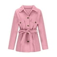 thumbnail image 4 of UYISJ Women's Loose Shacket Coats Turn Down Lapel Single Breasted Short Pea Coat Loose Fit Button Down Jacket Pink XL, 4 of 6