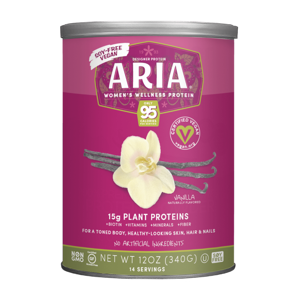Designer Protein Aria Women's Vegan Protein Powder, Vanilla, 15g