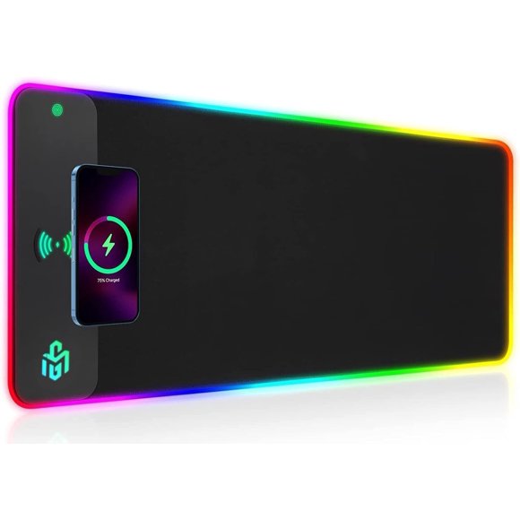 Alfombrilla de ratón RGB para juegos con carga inalámbrica GIM 15 W 800 x 300 x 4 mm