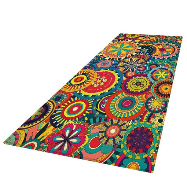 Alfombra antideslizante universal de 71 pulgadas, suave y duradera, con agarres para alfombras, ideal para pasillos. Flor 60 × 180 cm
