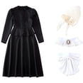 thumbnail image 6 of FEIFLY Girls Dress For School Play Halloween Party Lace Outfits Summer Fall Solid Color Festival Clothing, 6 of 8