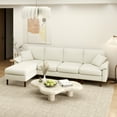 thumbnail image 2 of HOMCOM Changeable Sectional Sofa with Changeable Chaise Lounge, Cream White, 2 of 10