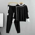 thumbnail image 2 of adviicd 2 Piece Knit Lounge Set Womens Matching Sweatshirt Sets (Black, XL), 2 of 3