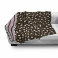 thumbnail image 3 of Chocolate Soft Flannel Fleece Blanket, Lace Stripe Heart Filled Romantic Pattern on Abstract Brown Background, Cozy Plush for Indoor and Outdoor Use, 70" x 90", Pale Pink Brown White, by Ambesonne, 3 of 6
