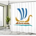 thumbnail image 4 of Ambesonne Odyssey Shower Curtain, Colorful Greek Ship Sign, 69"Wx70"L, Sea Green Ginger, 4 of 4