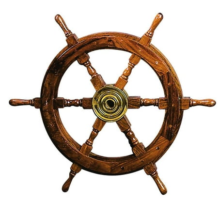 Wood Brass Shipolystonewheel A Low Priced Nautical Wall Decor