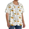 thumbnail image 4 of Vsdgher Rabbit And Carrot Print Men's Wrinkle Free Untucked Cuban Shirt Business Casual Button Down Shirts Short Sleeve Shirt, 4 of 7