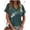 Dark Green, variant on Trendfront Womens Dandelion Graphic Print Tee V Neck Short Sleeve Loose Fit T Shirts Casual Trendy Summer Vacation Pullover Tops
