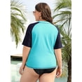 thumbnail image 6 of BeautyIn Women's Plus Size Rash Guard UPF 50+ Short Sleeve Swim Top, 6 of 6