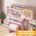 thumbnail image 1 of Kojooin Vanity Table with LED Mirror, 4 Drawers, Charging Port and 3-Colour Adjustable Lighting, 1 of 7