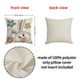 thumbnail image 3 of Set of 4 Happy Easter Bunny Throw Pillow Covers 18"x18", Cotton Linen Vintage Pillow Cushion Case for Spring Sofa Couch Home Indoor Outdoor Office Rabbit Carrot Truck Spring Easter Decor, Style 1, 3 of 9