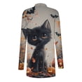 thumbnail image 5 of Nmnitkp Women's Halloween Pumpkin Cardigan Long Sleeve Open Front Knit Outwear Over Coats Plus Size Knit Sweater Top Multicolor,3XL, 5 of 6