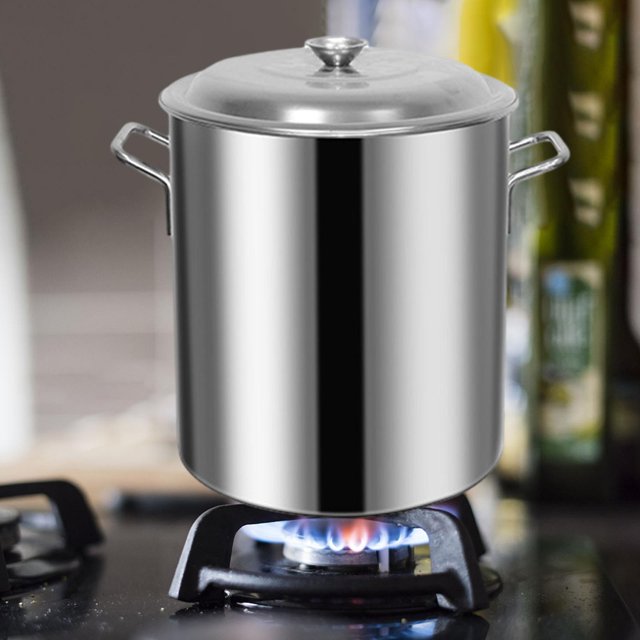 Olla para estofado, olla profunda con fondo compuesto, olla profunda con tapa, olla para sopa de acero inoxidable, olla multiusos para Hotel comercial 30cmx30cm Macarena ollas grandes para sopa