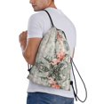 thumbnail image 3 of Drawstring Backpack - Tropical With Flamingos Splash Proof Small Drawstring Gym Bag for Women Men, Cinch Sports String Bag Backpack for Travel Swimming Beach, 3 of 8