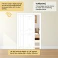 thumbnail image 6 of 48'' x 80'' Bypass Sliding Closet Door, 5 Panel Tempered Frosted Glass & White Smooth Paintable Frame, Pre-assembled Door Panels with Black Handles, 6 of 12