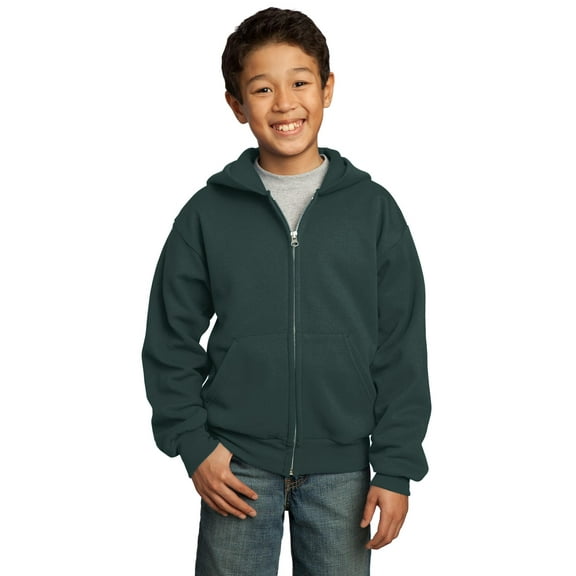 Port & Company ® - Youth Core Fleece Full-Zip Hooded Sweatshirt. PC90YZH