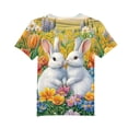 thumbnail image 4 of Camiseta de Manga Corta para Niños con Linda Impresión de Pascua Cuello Redondo Casual Versátil Camiseta de Manga Corta para Niños de 3-14 Años, 4 of 6