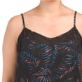thumbnail image 2 of CARMEN MARC VALVO Women's Plus Tropical Print Adjustable Straps Cami Tank Top-Black / 1X, 2 of 4
