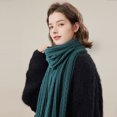 thumbnail image 3 of Aueoeo Warm Fall Winter Scarf, Women Winter Thick Cable Knit Wrap Chunky Long Warm Scarf Soft Chunky Knitted Scarf For Outddor Blue, 3 of 3