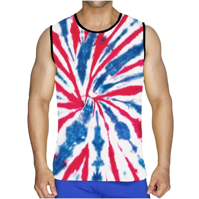DPTALR Men Casual Round Neck Pullover Flag 3D Digital Printing T-shirt Tops Vest