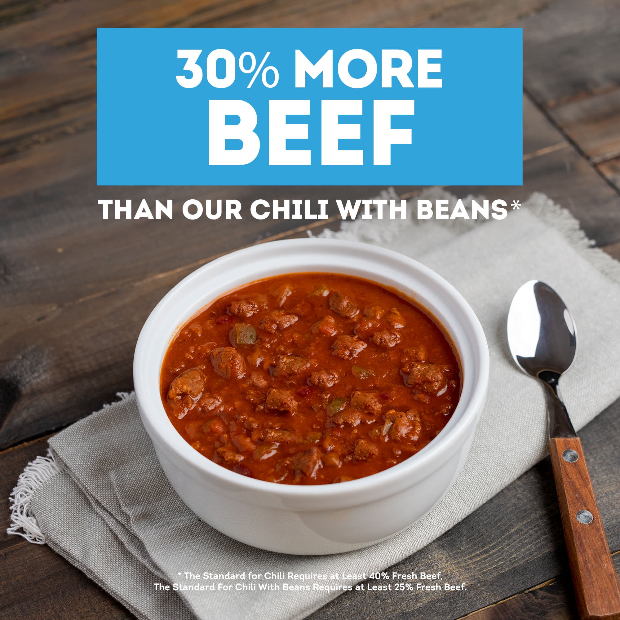 Wendy's Chili No Beans, 33g Protein Per Serving, Canned Chili, 15 oz. Can