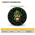 thumbnail image 5 of Yuyamidu Owl Spare Tire Cover Green Leaf Tyre Cover St. Patrick's Day RV Wheel Covers for Jeep SUV Camper Travel Trailer Accessories with Elastic Band, 5 of 5