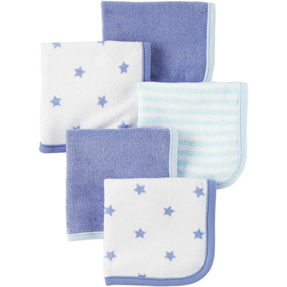 Child Of Mine by Carter's Newborn Baby Boy Washcloths, 5Pack