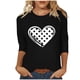 thumbnail image 2 of Xuyuer Women's Valentine 3/4 Sleeve Round Neck Shirt Funny Love Heart Graphic Tee Casual Couple Top Blouse, 2 of 5