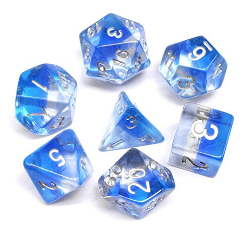 DND Dice 7Pieces Galaxy Brown Blue Mixed Polyhedral DND Dice for RPG MTG Table Game Dice 