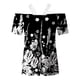 thumbnail image 5 of Blusa informal de manga corta con cuello en V y encaje con hombros descubiertos para mujer OAVQHLG3B Store  lin121212, 5 of 5