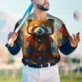 thumbnail image 5 of Rateoe Prairie Meditating Raccoon Pattern Men’s Baseball Short Sleeve Polo Shirt, Midweight Men's Shirt Golf Shirt Polo Shirts Quick Dry Short-3X-Large, 5 of 7