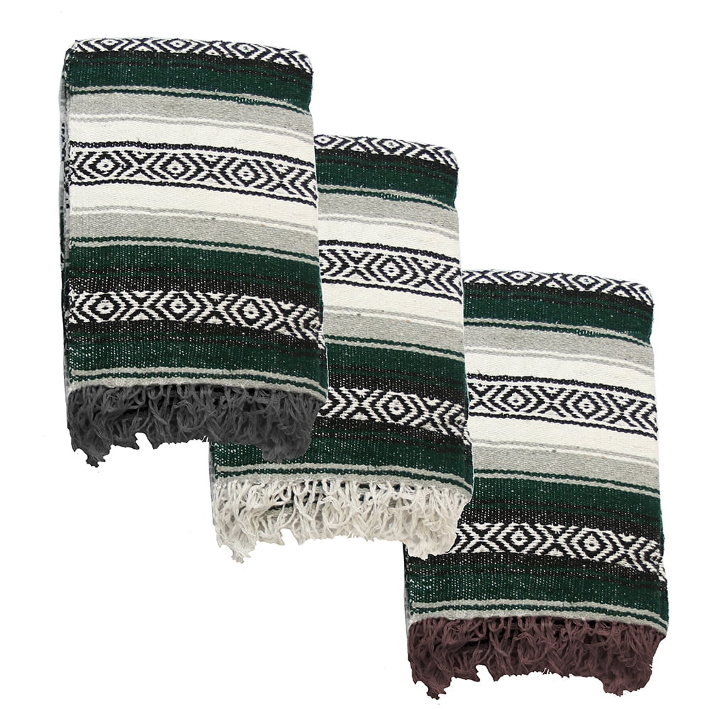 Deluxe Mexican Blankets in Striped Patterns (Green) Walmart Canada